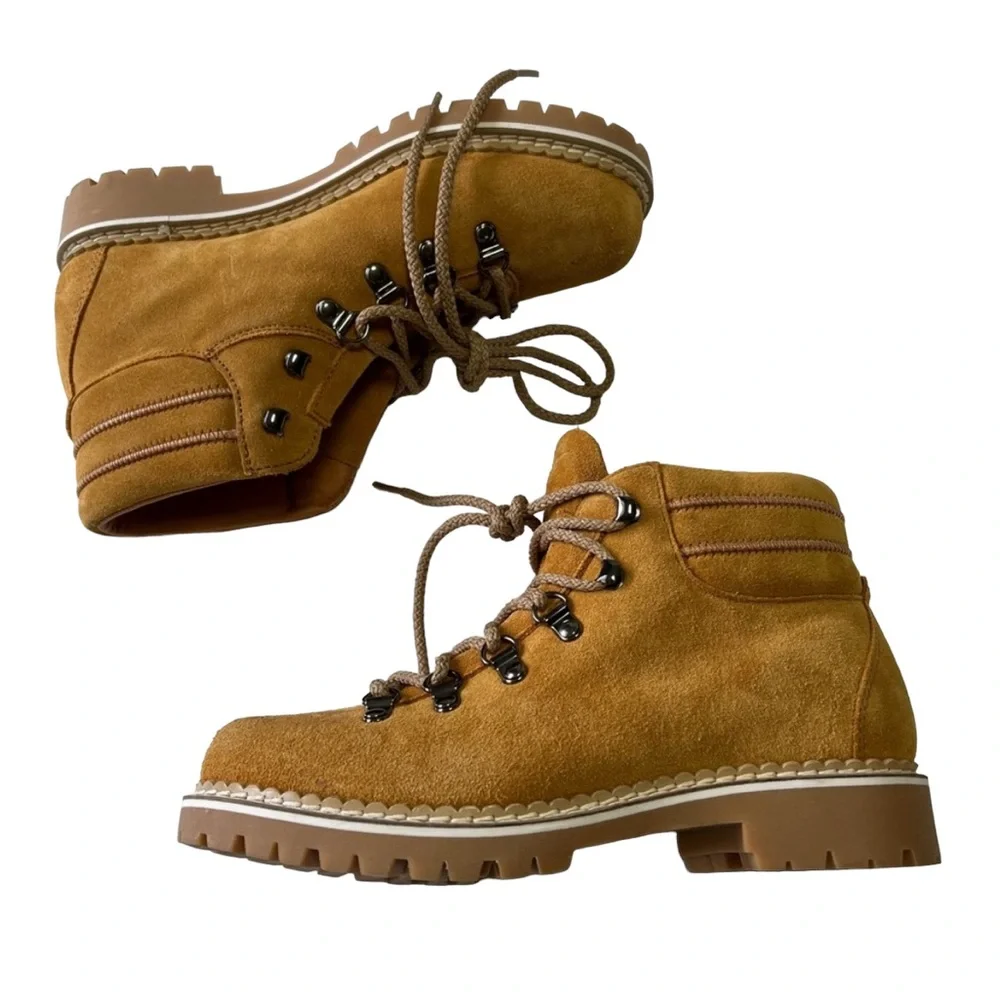 La Montelliana 1965 Alce Suede Hiking Boots Italy Lug Sole Size 37 US 7 NWOB
